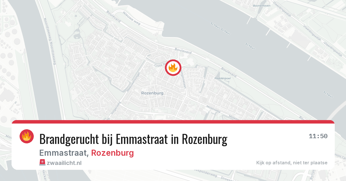 Brandgerucht bij Emmastraat in Rozenburg — 9 jun 2026