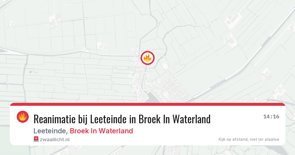 Reanimatie bij Leeteinde in Broek In Waterland — 5 apr 2026