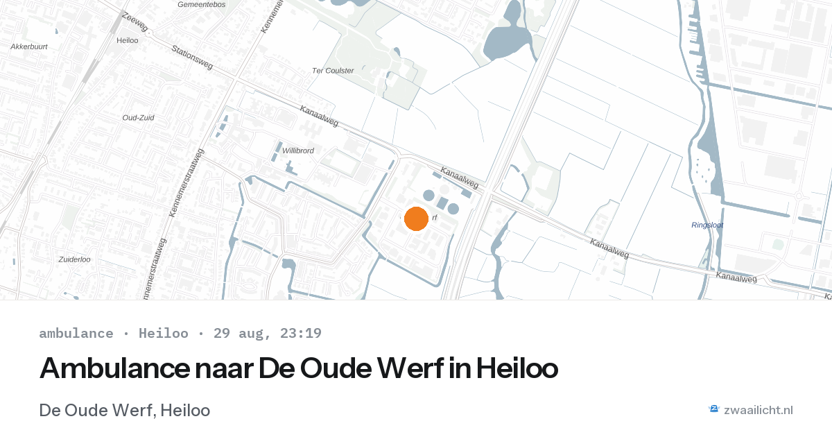 Ambulance naar De Oude Werf in Heiloo — 29 aug 2026