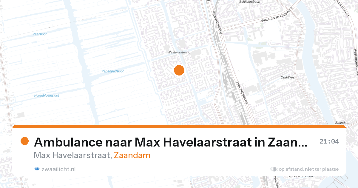 Ambulance naar Max Havelaarstraat in Zaandam — 26 aug 2026