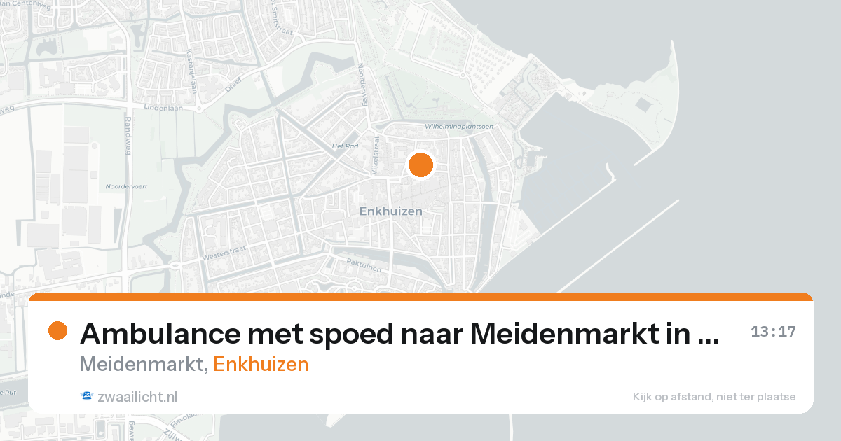 Ambulance met spoed naar Meidenmarkt in Enkhuizen — 18 aug 2026