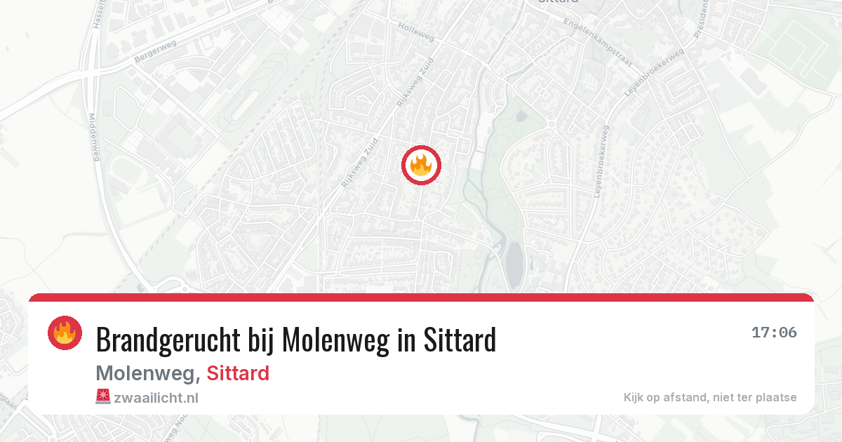 Brandgerucht bij Molenweg in Sittard — 27 jun 2026