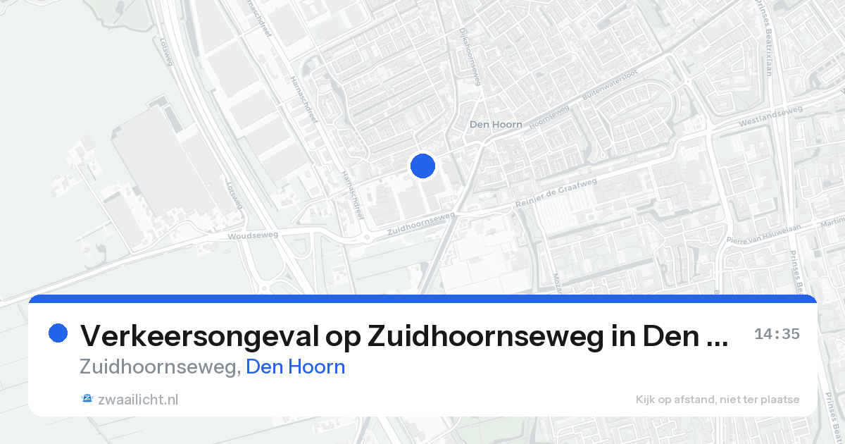 Verkeersongeval op Zuidhoornseweg in Den Hoorn — 15 aug 2026
