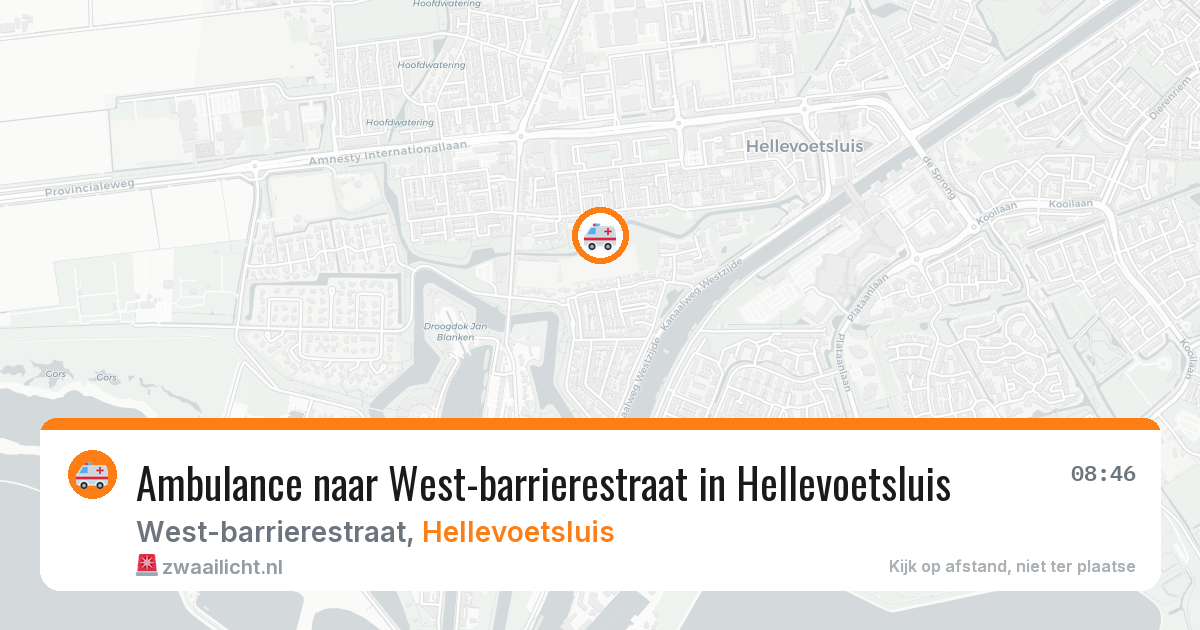 Ambulance naar West-barrierestraat in Hellevoetsluis — 13 jun 2026