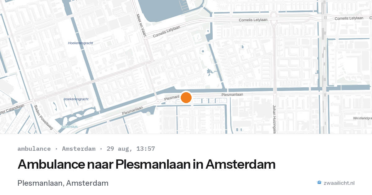 Ambulance naar Plesmanlaan in Amsterdam — 29 aug 2026