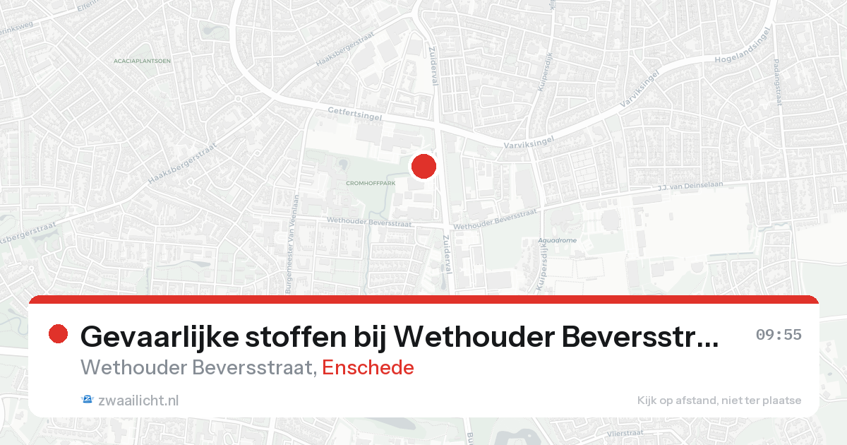 Gevaarlijke stoffen bij Wethouder Beversstraat in Enschede — 17 aug 2026