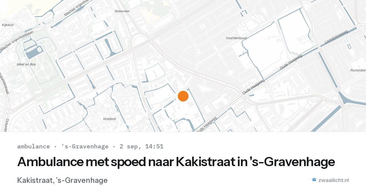 Ambulance met spoed naar Kakistraat in 's-Gravenhage — 2 sep 2026