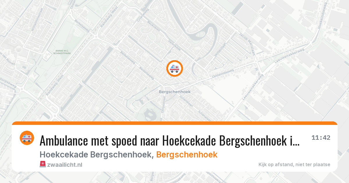 Ambulance met spoed naar Hoekcekade Bergschenhoek in Bergschenhoek — 12 jun 2026