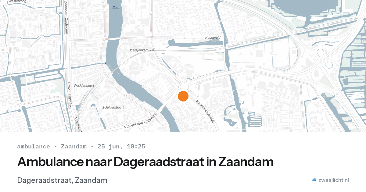 Ambulance naar Dageraadstraat in Zaandam — 25 jun 2026