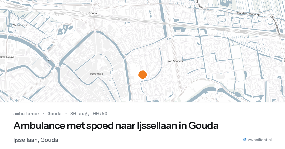 Ambulance met spoed naar Ijssellaan in Gouda — 29 aug 2026