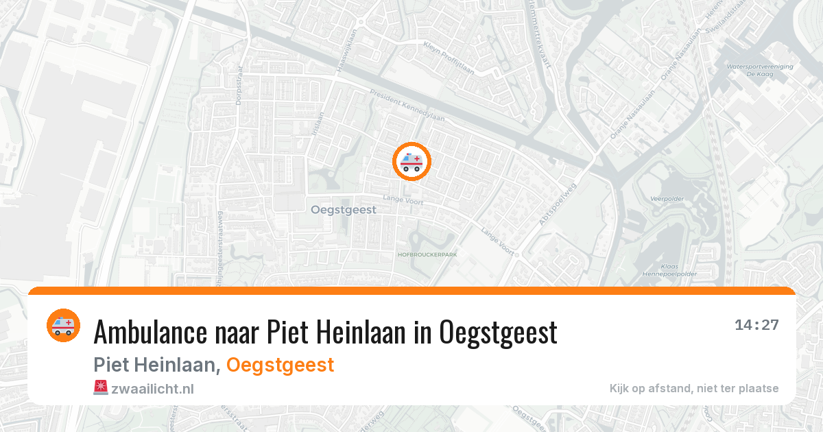 Ambulance naar Piet Heinlaan in Oegstgeest — 11 aug 2026