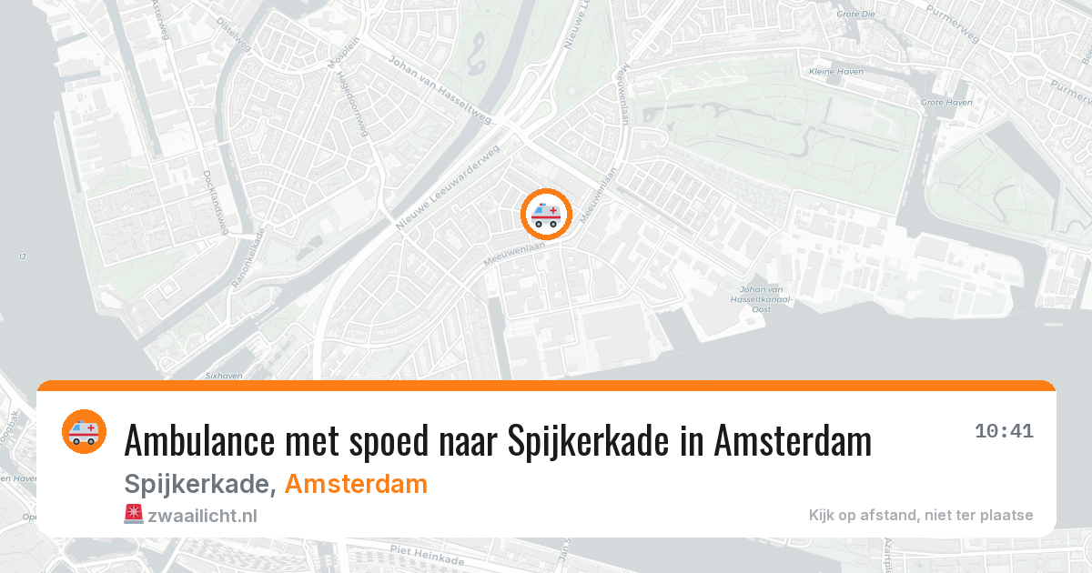 Ambulance met spoed naar Spijkerkade in Amsterdam — 20 mei 2026