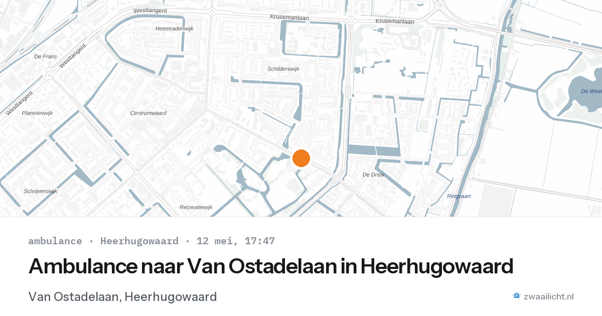 Ambulance naar Van Ostadelaan in Heerhugowaard — 12 mei 2026