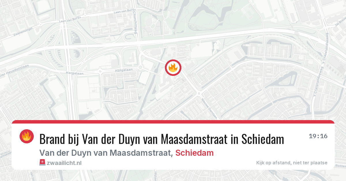 Brand bij Van der Duyn van Maasdamstraat in Schiedam — 10 jun 2026