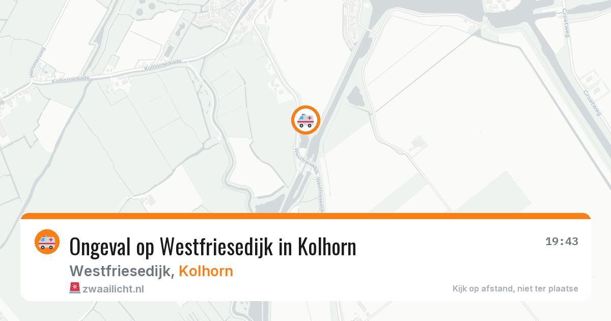 Ongeval op Westfriesedijk in Kolhorn — 8 apr 2026