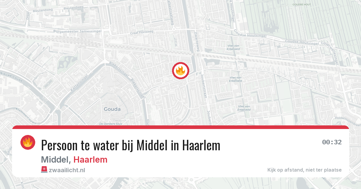 Persoon te water bij Middel in Haarlem — 31 jan 2026
