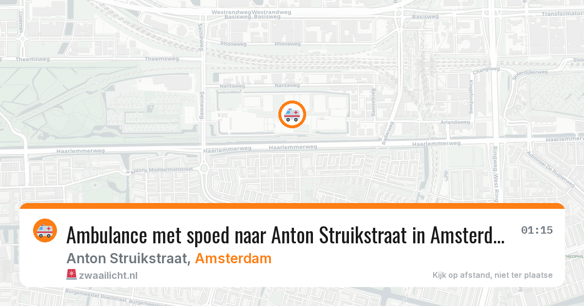 Ambulance met spoed naar Anton Struikstraat in Amsterdam — 3 aug 2026