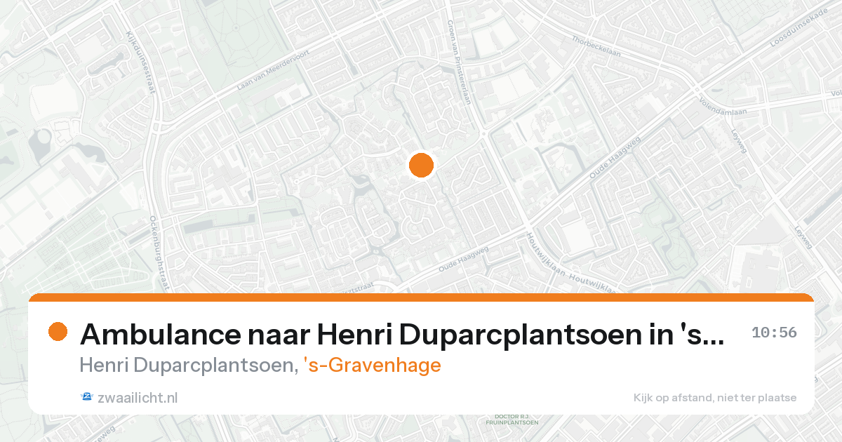 Ambulance naar Henri Duparcplantsoen in 's-Gravenhage — 20 aug 2026