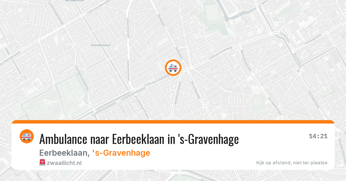 Ambulance naar Eerbeeklaan in 's-Gravenhage — 8 aug 2026
