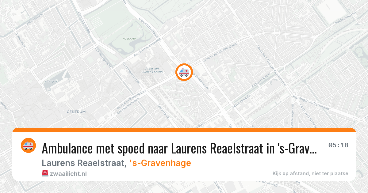Ambulance met spoed naar Laurens Reaelstraat in 's-Gravenhage — 16 jun 2026