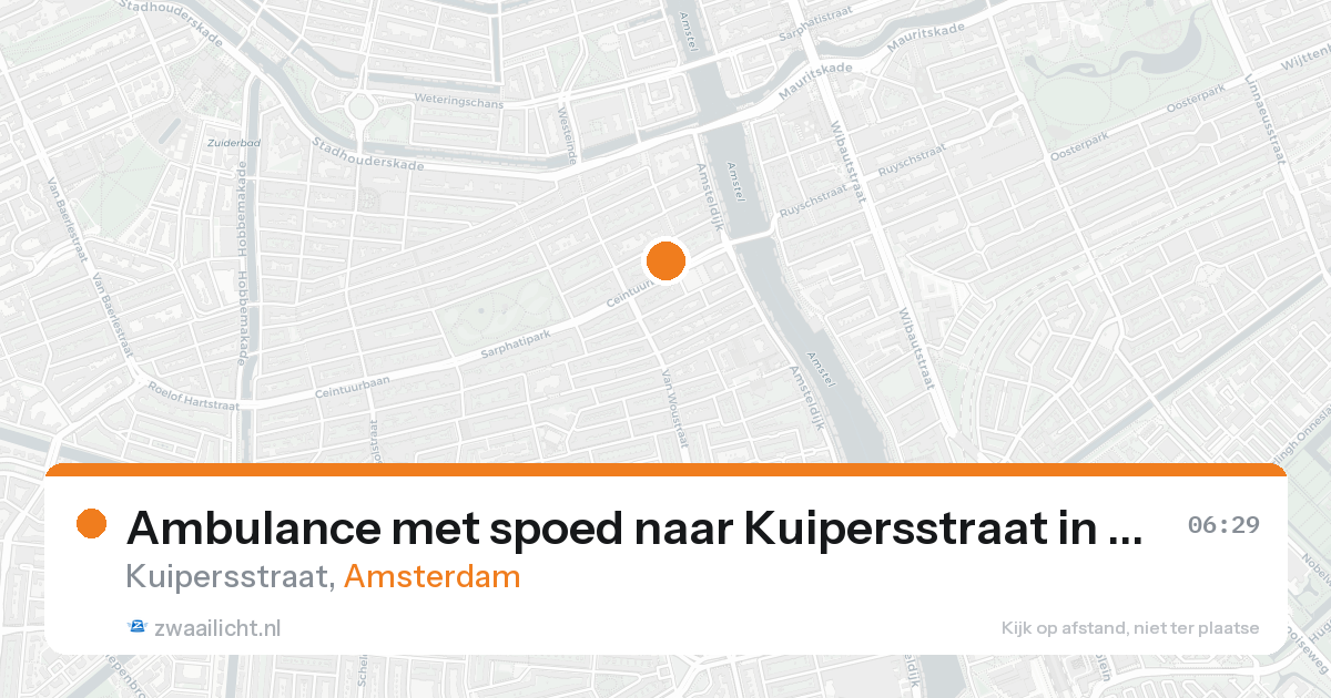 Ambulance met spoed naar Kuipersstraat in Amsterdam — 18 aug 2026