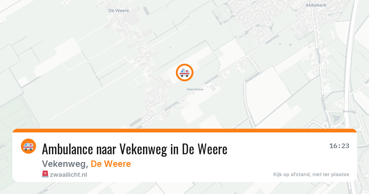 Ambulance naar Vekenweg in De Weere — 20 jul 2026