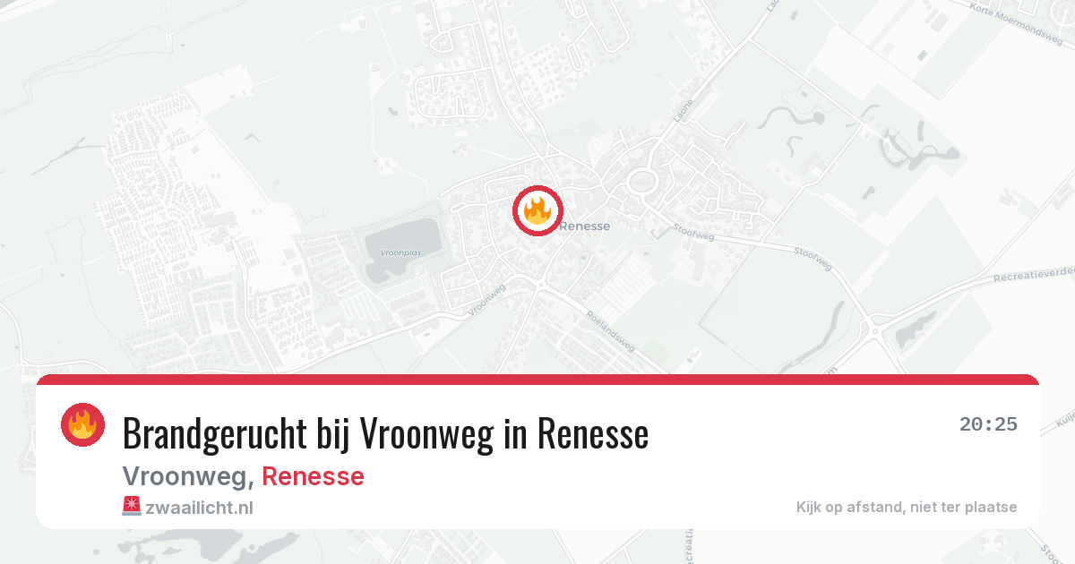 Brandgerucht bij Vroonweg in Renesse — 19 jun 2026