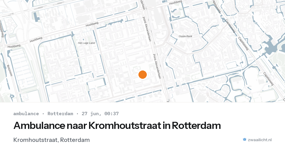 Ambulance naar Kromhoutstraat in Rotterdam — 26 jun 2026