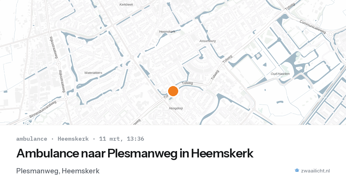 Ambulance naar Plesmanweg in Heemskerk — 11 mrt 2026