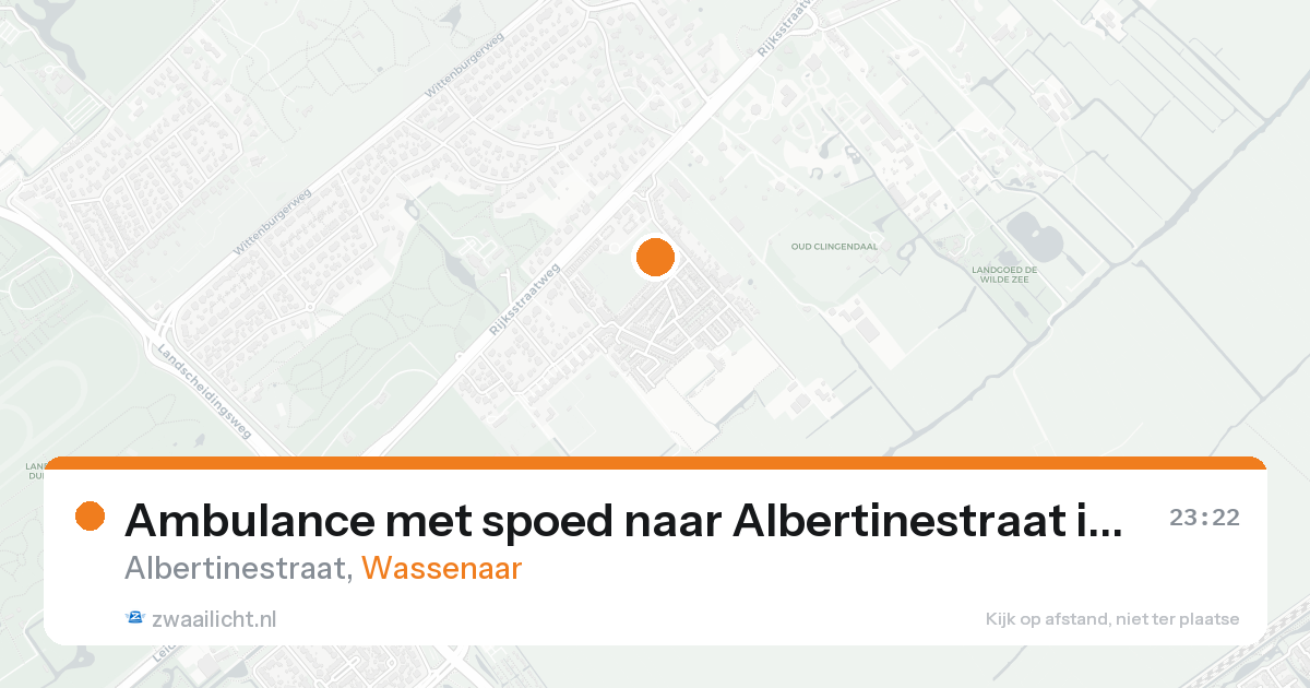 Ambulance met spoed naar Albertinestraat in Wassenaar — 18 aug 2026