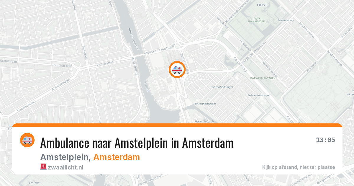 Ambulance naar Amstelplein in Amsterdam — 22 apr 2026