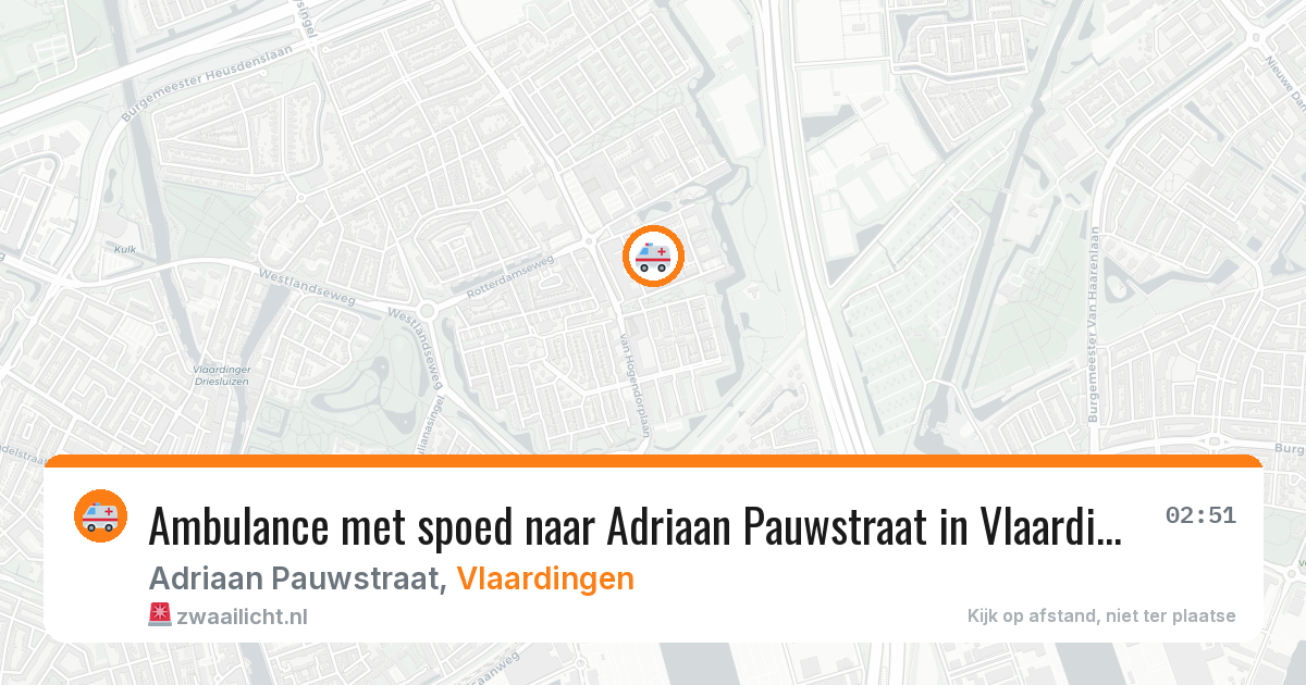 Ambulance met spoed naar Adriaan Pauwstraat in Vlaardingen — 14 jun 2026