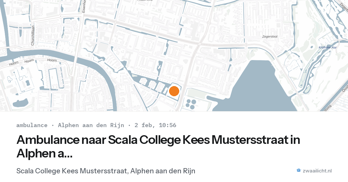Ambulance naar Scala College Kees Mustersstraat in Alphen aan den Rijn — 2 feb 2026