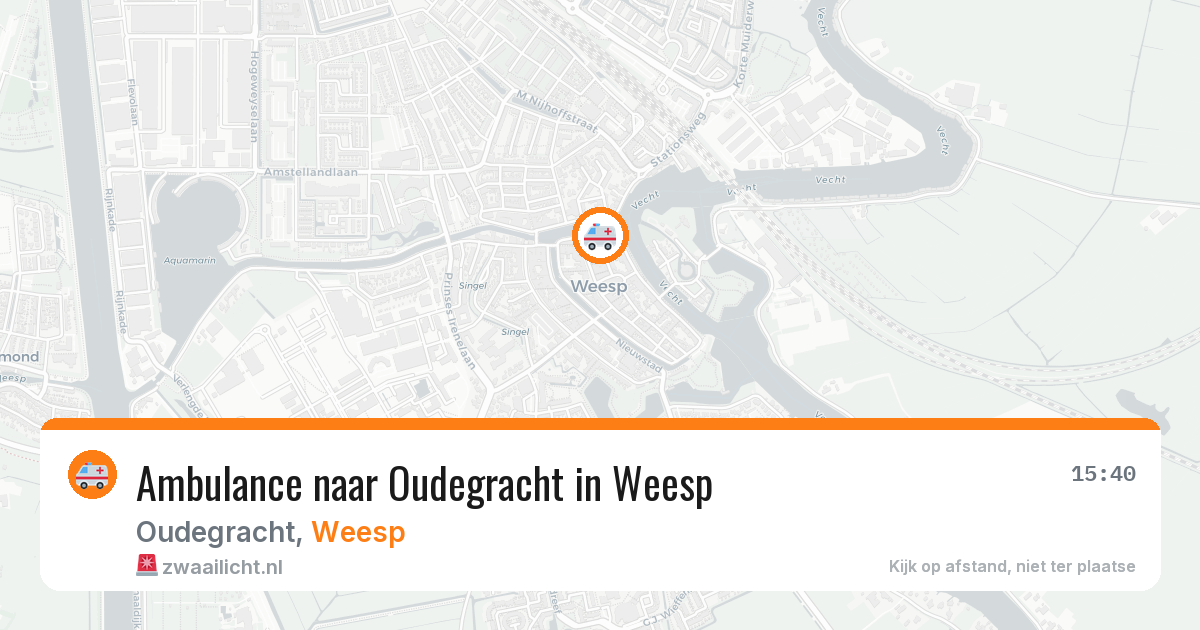 Ambulance naar Oudegracht in Weesp — 16 jun 2026