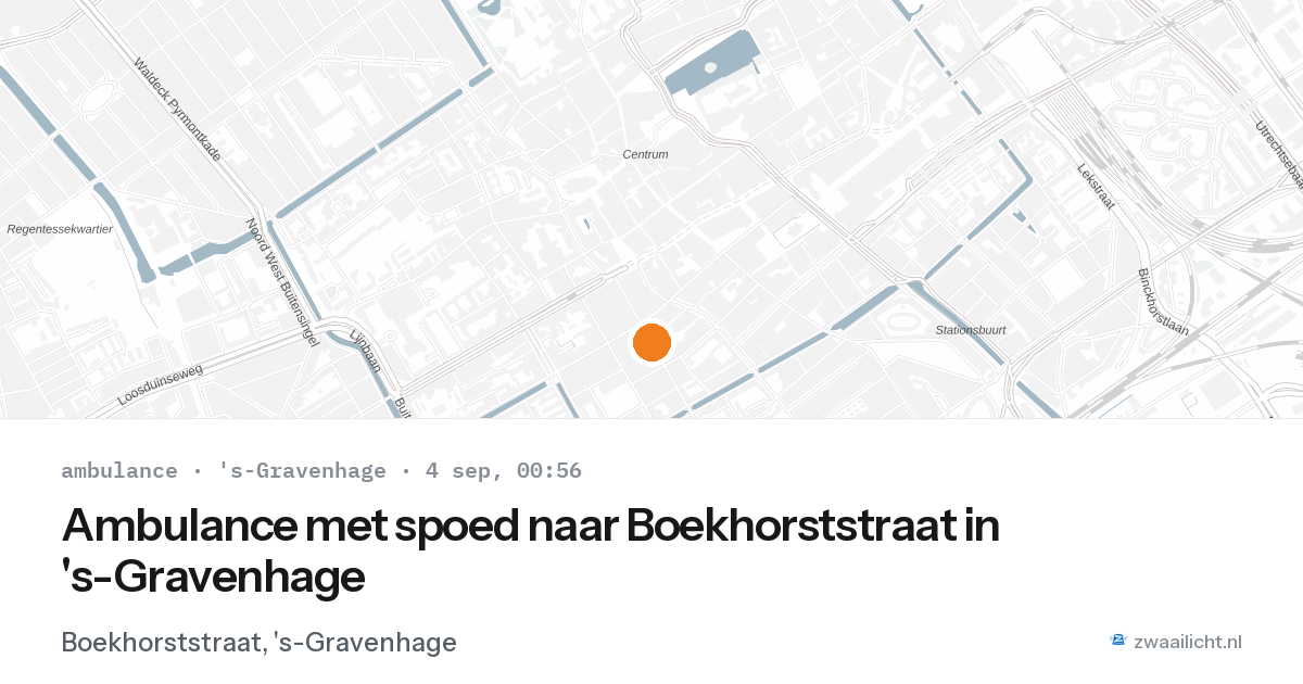 Ambulance met spoed naar Boekhorststraat in 's-Gravenhage — 3 sep 2026