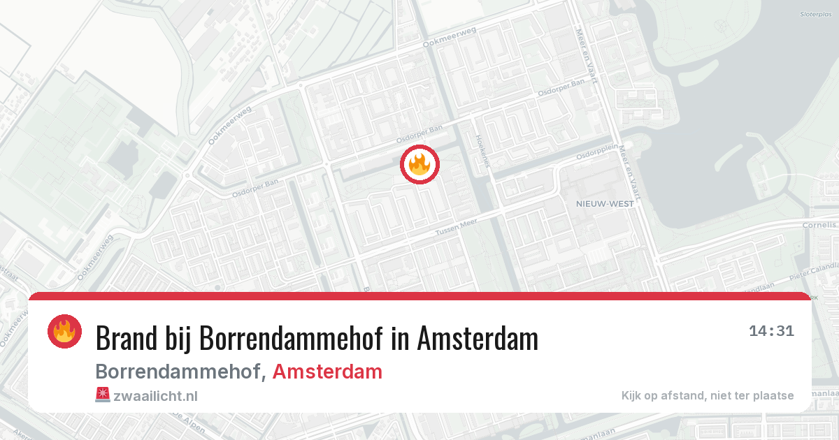 Brand bij Borrendammehof in Amsterdam — 16 jul 2026