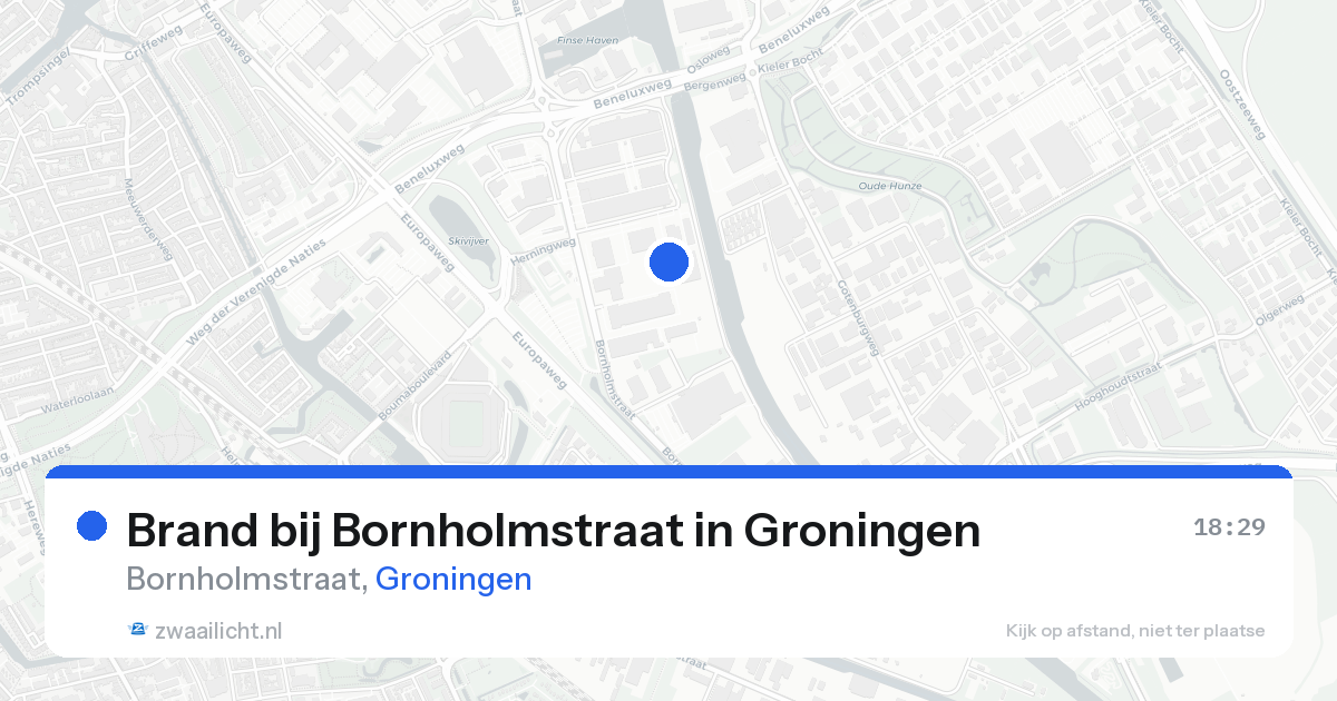 Brand bij Bornholmstraat in Groningen — 18 aug 2026