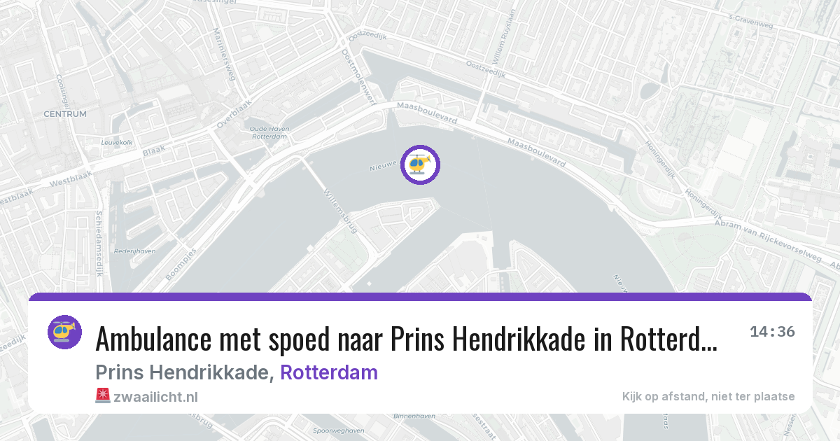 Ambulance met spoed naar Prins Hendrikkade in Rotterdam — 2 aug 2026