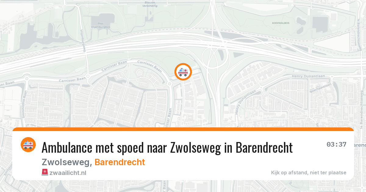 Ambulance met spoed naar Zwolseweg in Barendrecht — 2 jul 2026