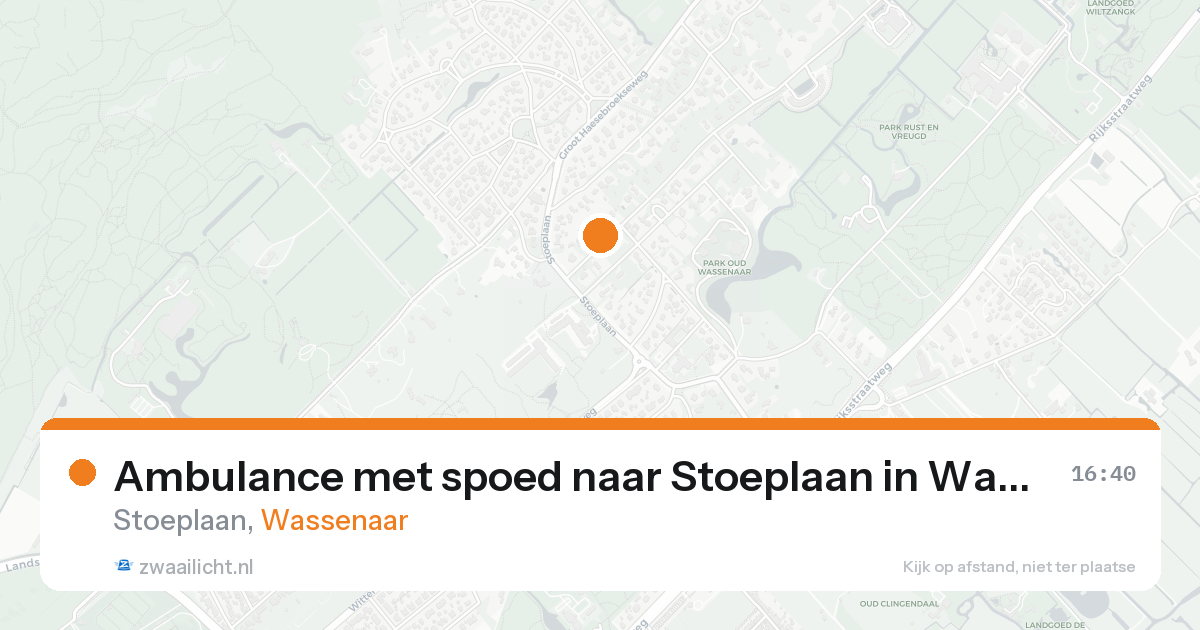 Ambulance met spoed naar Stoeplaan in Wassenaar — 19 aug 2026