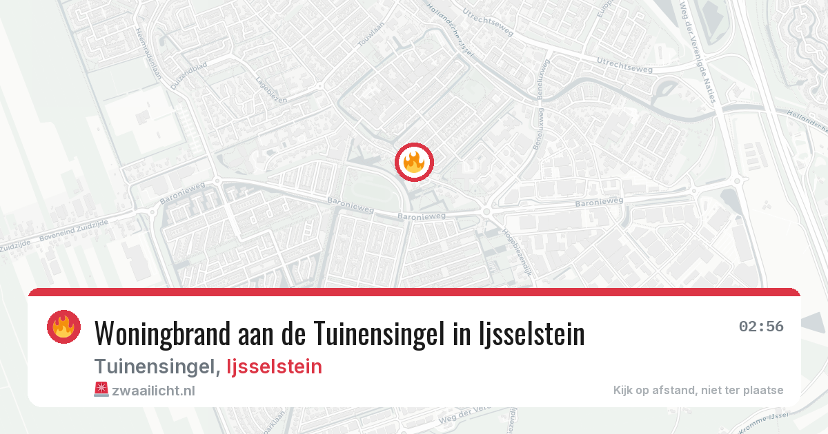 Woningbrand aan de Tuinensingel in Ijsselstein — 1 aug 2026