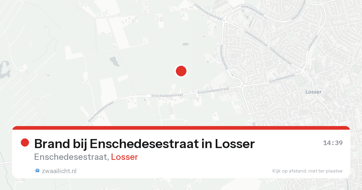Brand bij Enschedesestraat in Losser — 20 aug 2026
