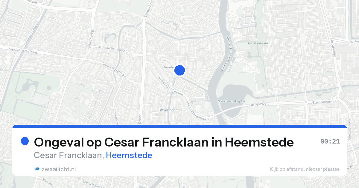 Ongeval op Cesar Francklaan in Heemstede — 15 aug 2026