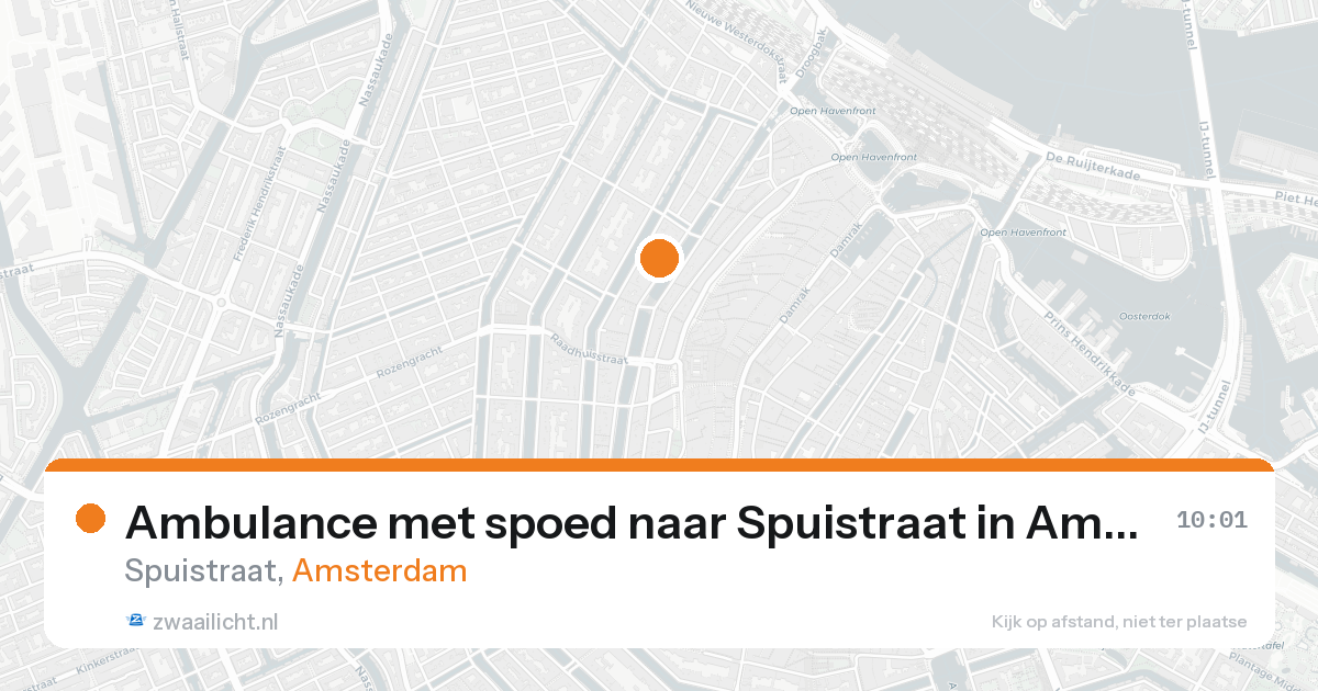 Ambulance met spoed naar Spuistraat in Amsterdam — 24 aug 2026
