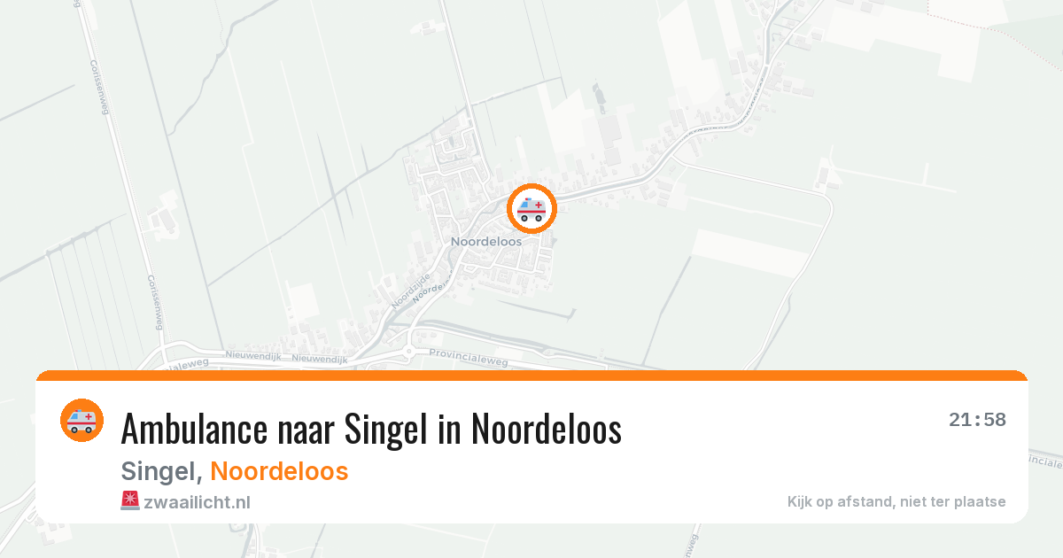 Ambulance naar Singel in Noordeloos — 22 jun 2026