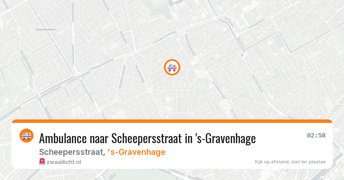 Ambulance naar Scheepersstraat in 's-Gravenhage — 5 aug 2026