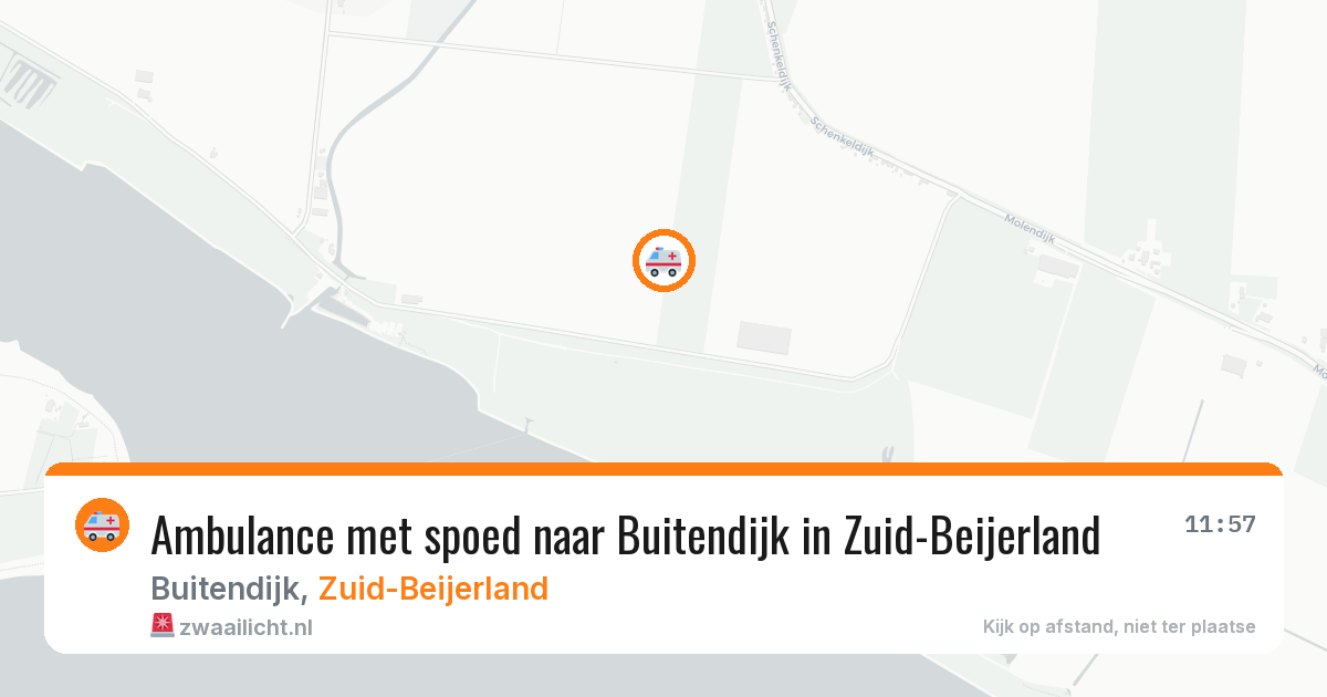 Ambulance met spoed naar Buitendijk in Zuid-Beijerland — 9 aug 2026