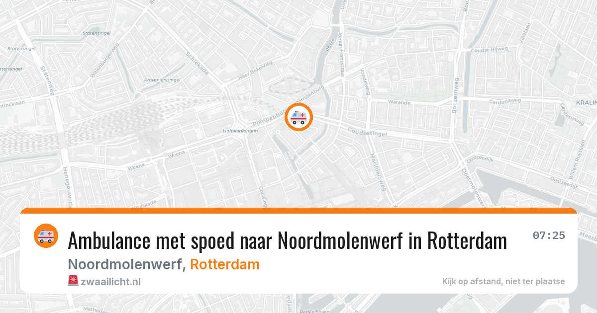 Ambulance met spoed naar Noordmolenwerf in Rotterdam — 7 jul 2026