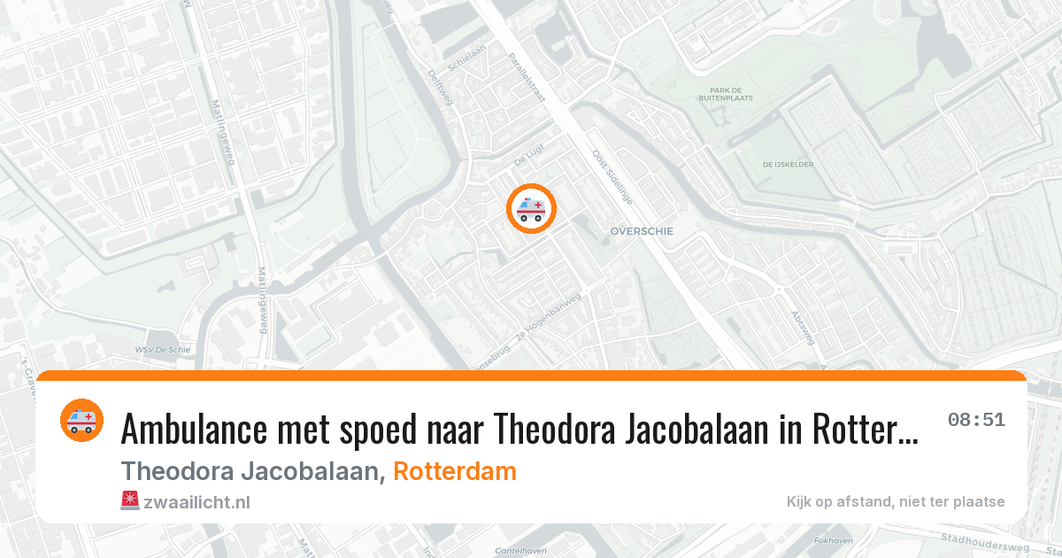 Ambulance met spoed naar Theodora Jacobalaan in Rotterdam — 9 aug 2026