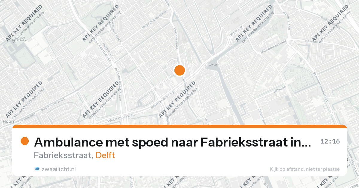 Ambulance met spoed naar Fabrieksstraat in Delft — 26 aug 2026